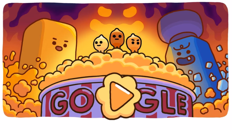 Google Doodle Popcorn